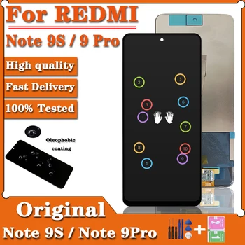 Оригиналът на 10-LCD сензорен дисплей С рамка За Xiaomi Redmi Note 9S LCD Дисплей За Xiaomi Redmi Note 9 PRO LCD