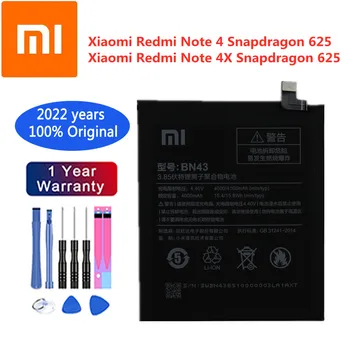 2022 Година 4000 ма BN43 100% Оригинална Батерия За Xiaomi Redmi Note 4X/Note 4 Note4 Global Snapdragon 625 Взаимозаменяеми Батерия