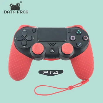Данни Жаба Плътен Цвят Силиконов Каучук Седалките Кожа За PS4 Pro е Тънък Контролер Защитно Дръжка за Носене За PlayStation Dualshock 4