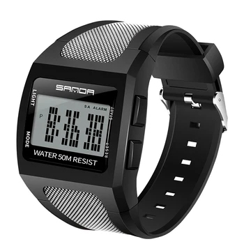 На BIANA Модерен дигитален Часовник Алармен часовник устойчив на удари Режим на Луминесценция на 50 Метра Водоустойчивост relogio цифрови Мъжки Спортни Часовници