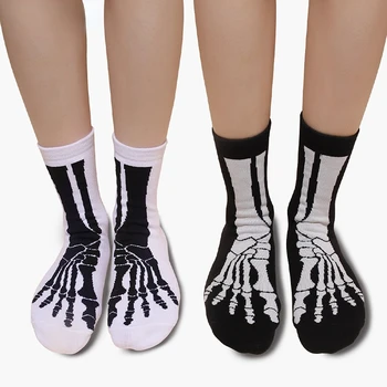 Есенни и зимни оригинални чорапи в европейския и американския стил, чорапи с черепа, забавни памучни чорапи на Хелоуин, на едро