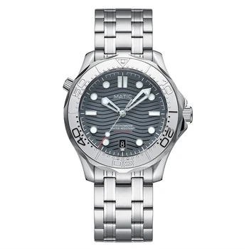 Механични ръчни часовници MATIC WATCH DIVER 200M 41 mm PT5000 [Сив циферблат със сребристи керамични вложка безеля]