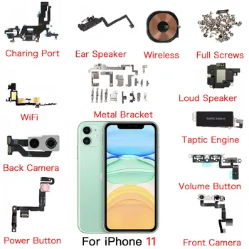 Вътрешна Част За iPhone 11 Предната и Задната Камерата Бутон за Включване на Звука Порт за Зареждане на Ухото Говорител Гъвкав Кабел С Група Пълни с Винтове