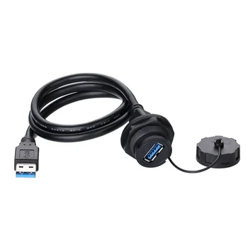 USB 3.0 Водоустойчив конектор IP67 IP 67 Водоустойчив Конектор USB3.0 Кабел 1 м на 1,5 м от мъжа към Жената удължителен кабел кабели