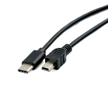 1бр 30 см USB Type-c към Mini USB Кабел USB-C Включете към Mini-B Мъжки Конвертор Адаптер Полето за Кабел за предаване на данни