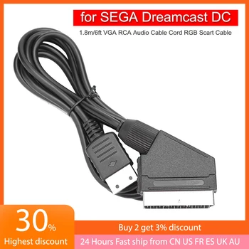 1.8 m/6 метра, VGA RCA Аудио Кабел Кабел RGB Scart Кабел за SEGA Dreamcast DC Високо Качество RGB Scart Кабел за SEGA Dreamcast DC