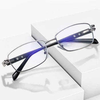 Ново Записване, Модни Очила За Четене Със Защита От синьо Лъчи, Удобни Очила В метални Рамки, Очила С пълна Рамки