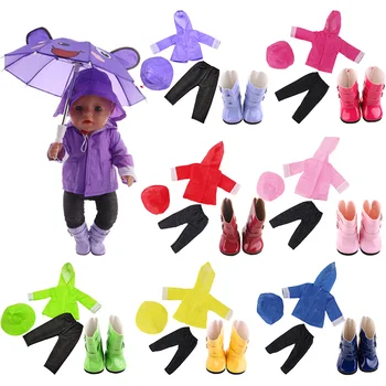 Костюм-дъждобран, 3 бр./компл. = яке + шапка + панталон, подходящ за 18-инчовата американската и 43-сантиметровой детски кукли, играчки за момичета, Нашето поколение, Коледни подаръци
