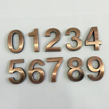 Нов 1БР 0-9 Бронзови Стаи Къщи 70*48*8 мм Хотел Начало Вратата ABS Покритие на Номер Цифри Стикер на Знак Знаци Адрес Табела Гореща Разпродажба
