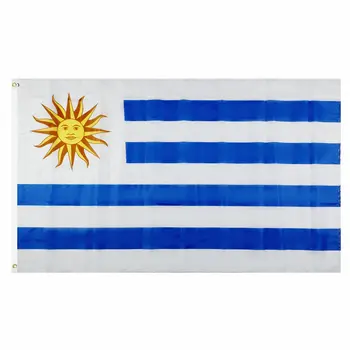 zwjflagshow 90x150 см UY знаме на Уругвай 3x5 фута полиестер флаг висящ банер за украса