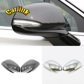 За Hyundai Santa FE 2018 2019 2020 ABS Хром/карбон, автомобилно огледало за обратно виждане, шапка, украса, Аксесоари за стайлинг на коса 2 бр
