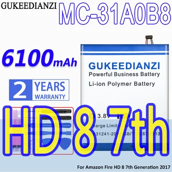 Батерията с голям капацитет GUKEEDIANZI MC-31A0B8 6100 ма за Amazon Fire HD 8 7-мо поколение 2017 година на издаване SX034QT на Батерията