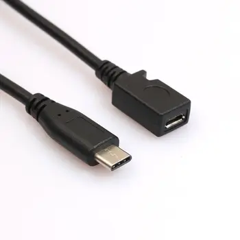 Къс USB кабел 3.1 Type C от мъжа към жената Micro USB
