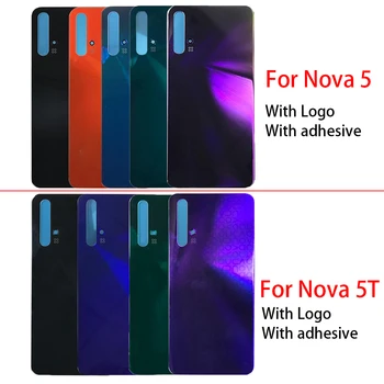 Задната част на Кутията на Батерията Стъклена Задна Врата Взаимозаменяеми Корпус С Лепило За Huawei Nova 5T 5