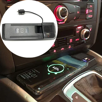 За Audi A4 B8 A4 Allroad A5, S5 RS5 Q5 SQ5 15 W автомобилното безжично зарядно устройство за телефона, бързо зарядно устройство, кабел за зареждане на притежателя адаптер за телефон за iPhone