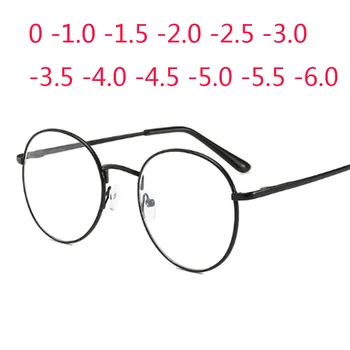 Дамски Ретро Овални Готови Очила За Късогледство В Метална Рамка С Късогледство -1.0 -1.5 -2.0 -2.5 -3.0 -3.5 -4.0 -5.0 -5.5 -6